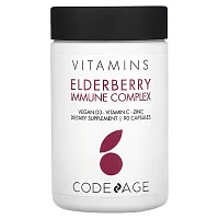 Codeage, Vitamins, Elderberry Immune Complex, Vegan D3, Vitamin C, Zinc, 90 Capsules