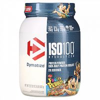 Dymatize, ISO100, гидролизованный 100% изолят сывороточного протеина, фруктовый вкус, 610 г (1,34 фунта)