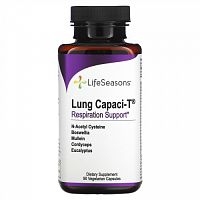 LifeSeasons, Lung Capaci-T, поддержка дыхательной системы, 90 растительных капсул