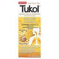 Tukol, Honey Multi Symptom, Cold &amp; Flu, Day Time, Ages 12+, Natural Honey, 4 fl oz (118 ml)