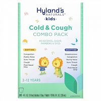 Hyland's, 4 Kids, средство от простуды и кашля, для детей от 2 до 12 лет, упаковка с 2 флаконами для дневного и ночного приема по 118 мл (4 жидк. унции)