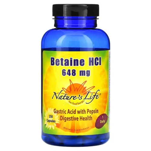 Nature&#x27;s Life, Betaine HCl, 648 mg, 250 Capsules