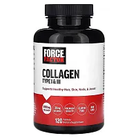 Force Factor, Collagen Type I &amp; III, 3,000 mg, 120 Tablets (1,000 mg Per Tablet)