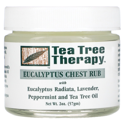 Tea Tree Therapy, Эвкалиптовая мазь - растирка для груди, 2 унции (57 г)