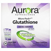 Aurora Nutrascience, Micro-Pack+, липосомальный глутатион, 500 мг, 30 порционных пакетиков с жидкостью, 13,5 мл (0,46 жидк. унции) каждый