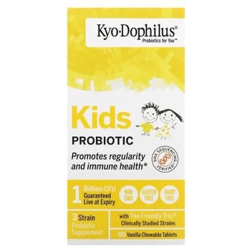 Kyolic, Kids Probiotic, Vanilla, 60 Chewable Tablets