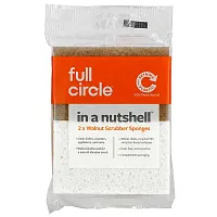 Full Circle, In A Nutshell, Walnut Scrubber Sponge, 2 Sponges