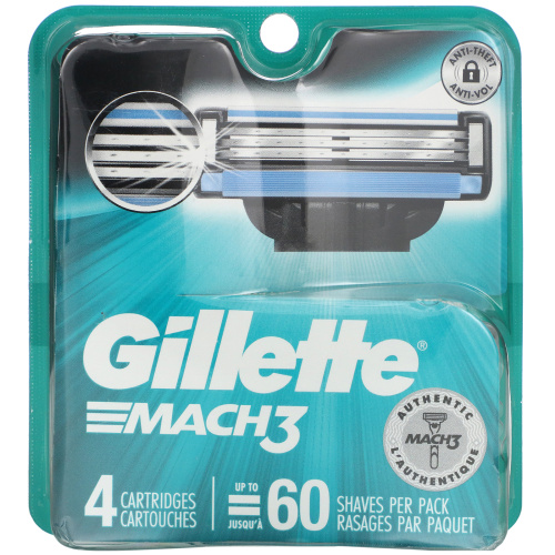 Gillette, Сменные кассеты Mach3, 4 шт.