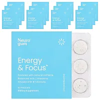 NeuroGum, Energy &amp; Focus, Peppermint, 12 Pack, 9 Piece Each