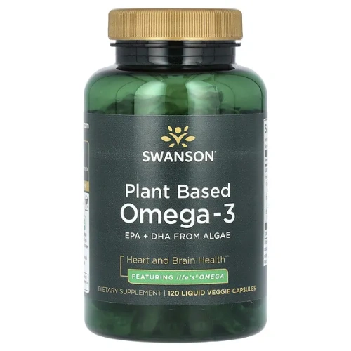 Swanson, Plant Based Omega-3, 120 Liquid Veggie Capsules