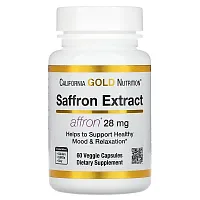 California Gold Nutrition, Saffron Extract with Affron, 28 mg, 60 Veggie Capsules