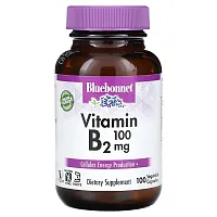 Bluebonnet Nutrition, Vitamin B2, 100 mg, 100 Vegetable Capsules