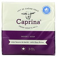 Caprina, Fresh Goat's Milk, Soap Bar, Shea Butter, 3 Bars 3.2 oz (90 g)