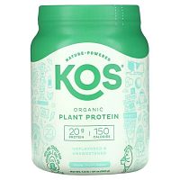 KOS, Organic Plant Protein, Unflavored & Unsweetened, 1.5 lb (680 g)