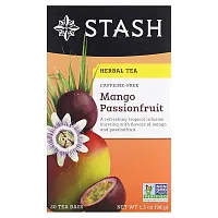 Stash Tea, Herbal Tea, Mango Passionfruit, Caffeine Free, 20 Tea Bags, 1.3 oz (38 g)