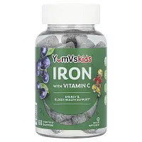 YumV&#x27;s, Iron with Vitamin C Gummies, Grape, 60 Gummies