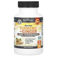 BioSchwartz, Ultra Pure Turmeric + Ginger + Bioperine For Increased Absorption, 60 Capsules