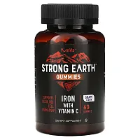 YumV&#x27;s, Strong Earth Gummies, Iron with Vitamin C, Grape, 60 Gummies