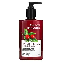 Avalon Organics, Wrinkle Therapy, with CoQ10 &amp; Rosehip, Cleansing Milk, 8.5 fl oz (251 ml)