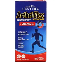 21st Century, Arthri-Flex Advantage с витамином D3, 180 таблеток, покрытых оболочкой