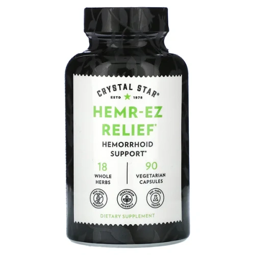 Crystal Star, Hemr-Ez Relief, 90 Vegetarian Capsules