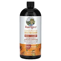 MaryRuth&#x27;s, Liquid Morning Multivitamin + Hair Growth , Peach Mango, 30 fl oz (887 ml)