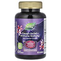 Nature&#x27;s Way, Cough Relief + Immune Gummy, Sambucus , 60 Gummies