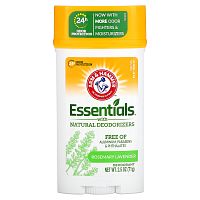 Arm & Hammer, Essentials с натуральными дезодорирующими компонентами, дезодорант, свежий розмарин и лаванда, 71 г (2,5 унции)