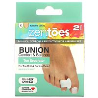 ZenToes, Toe Separator, Bunion Comfort & Balance, универсальный размер, 2 шт. В упаковке