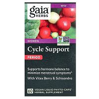 Gaia Herbs, Women, Cycle Support, Period, 60 Vegan Liquid Phyto-Caps