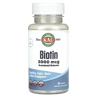 KAL, Biotin, Sustained Release, 5,000 mcg, 60 Tablets