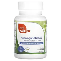 Zahler, Ashwagandha 600, Clinically Validated Dose, Supports Mental Energy &amp; Relaxation, 60 Capsules