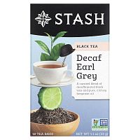 Stash Tea, черный чай, с бергамотом, без кофеина, 18 чайных пакетиков, 33 г (1,1 унции)