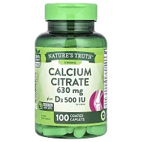 Nature&#x27;s Truth, Calcium Citrate Plus D3, 100 Coated Caplets