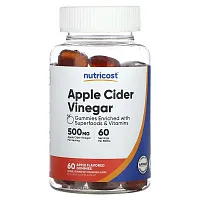 Nutricost, Apple Cider Vinegar Gummies, Apple, 500 mg, 60 Gummies