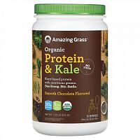 Amazing Grass, Organic Protein & Kale Powder, Plant Based, Smooth Chocolate, 19.6 oz (555 g)