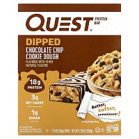 Quest Nutrition, Протеиновый батончик, тесто с шоколадной крошкой, 4 батончика, 50 г (1,76 унции)