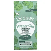 Four Sigmatic, Happy Gut, Organic Coffee with Probiotics and Turkey Tail Mushroom, Ground, Medium Roast, 12 oz (340 g)