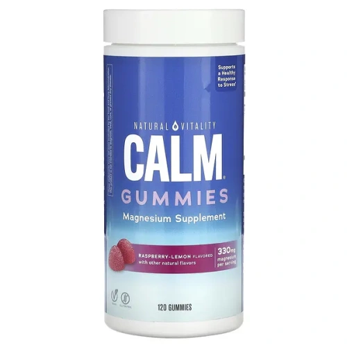 Natural Vitality, CALM Gummies, Magnesium Supplement, Raspberry-Lemon , 120 Gummies