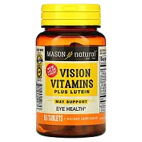 Mason Natural, Vision Vitamins Plus Lutein, 60 Tablets