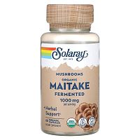 Solaray, Organic, Fermented Maitake Mushrooms, 1,000 mg, 60 Organic Capsules (500 mg per Capsule)