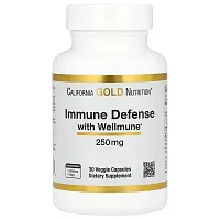 California Gold Nutrition, Immune Defense with Wellmune®, Beta-Glucan, 250 mg, 30 Veggie Capsules