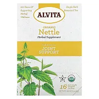 Alvita Teas, Organic Botanical Tea, Nettle, Caffeine Free, 16 Individually Wrapped Tea Bags, 0.68 oz (19.28 g)