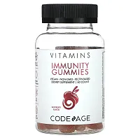 Codeage, Vitamins, Immunity Gummies, Vegan, Non-GMO, Pectin Based, Raspberry, 60 Gummies