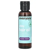 Everyone, Shiny Hair Oil, Coconut + Lemon, 2 fl oz (59 ml)