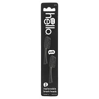 Hello, Replacement Brush Heads, Soft, Black, 2 Pack