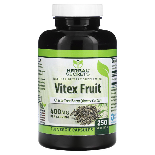 Herbal Secrets, Vitex Fruit, 400 мг, 250 растительных капсул