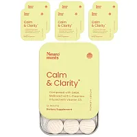 NeuroGum, NeuroMints, Calm &amp; Clarity, Honey Lemon, 6 Pack, 12 Pieces Each