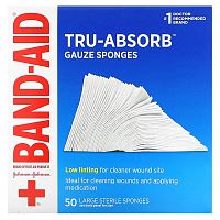 Band Aid, Tru-Absorb Gauze Sponges, Large, 50 Sponges