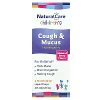 NaturalCare, Children&#x27;s Cough &amp; Mucus, 4 Months &amp; Up, Natural Berry, 4 fl oz (120 ml)